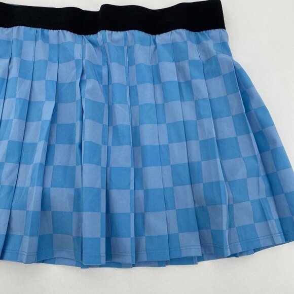 Joy Lab Size XL Pleated Mini Tennis Skort Activewear Blue Checkered Preppy NWT - Picture 3 of 10
